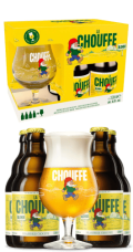 Pack cerveza de regalo La Chouffe 40 Aniversario 4 Cervezas 1 Vaso 